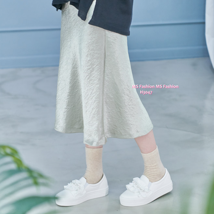 H3047 韓國🇰🇷厚底閃石ruffle slipon
