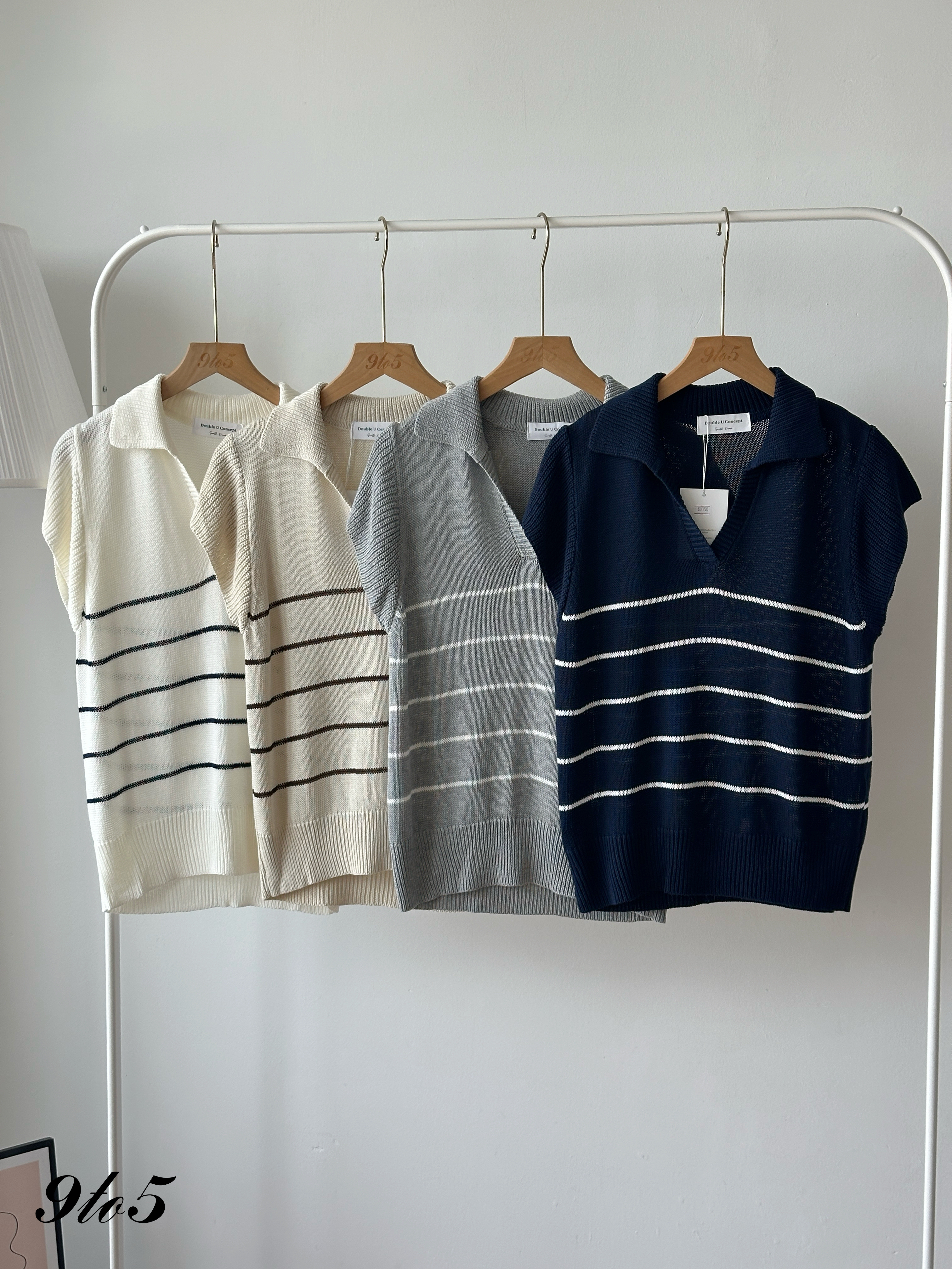 T4402 Cape Sleeve Stripe Knit Top - 4 Colors 