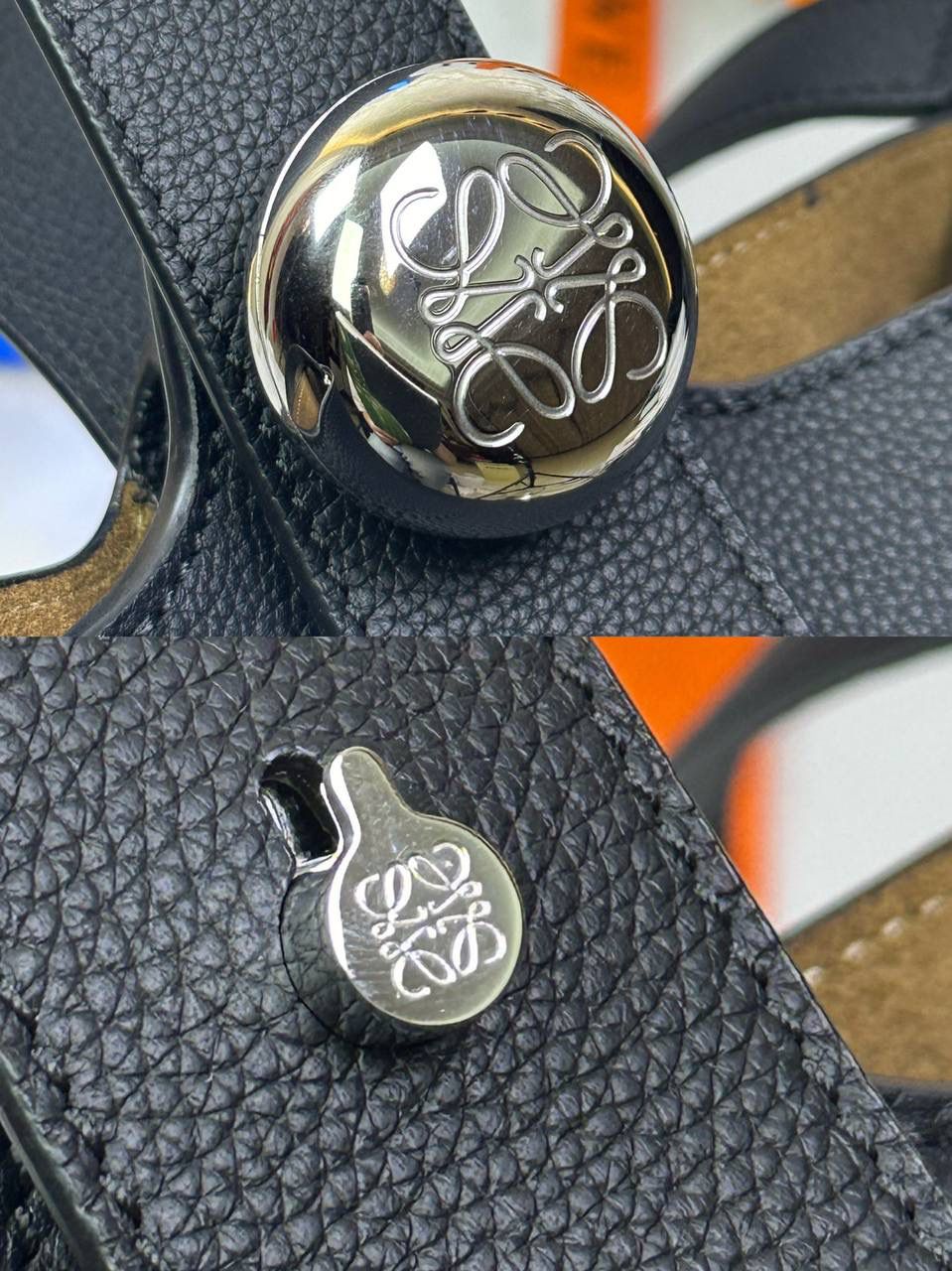 ♥️𝙈𝙞𝙣𝙞 𝙋𝙚𝙗𝙗𝙡𝙚 𝘽𝙪𝙘𝙠𝙚𝙩 ——【黑色荔枝纹】 尺寸：𝟏𝟔-𝟏𝟔-𝟗.𝟓𝐜𝐦 编码：062339 🎈标志性Anagram鹅卵石点缀，配以纯粹简约线条以及瞩目设计风格，诠释全新𝙋𝙚𝙗𝙗𝙡𝙚手袋👜 🎈自带一根🉑拆卸🉑调节的肩带，一包多背，多样化风格，秀场大放异彩😀内里容量超大，日常实用性强👌 🎈配全套专柜礼盒🎁，给你满满的仪式感👀