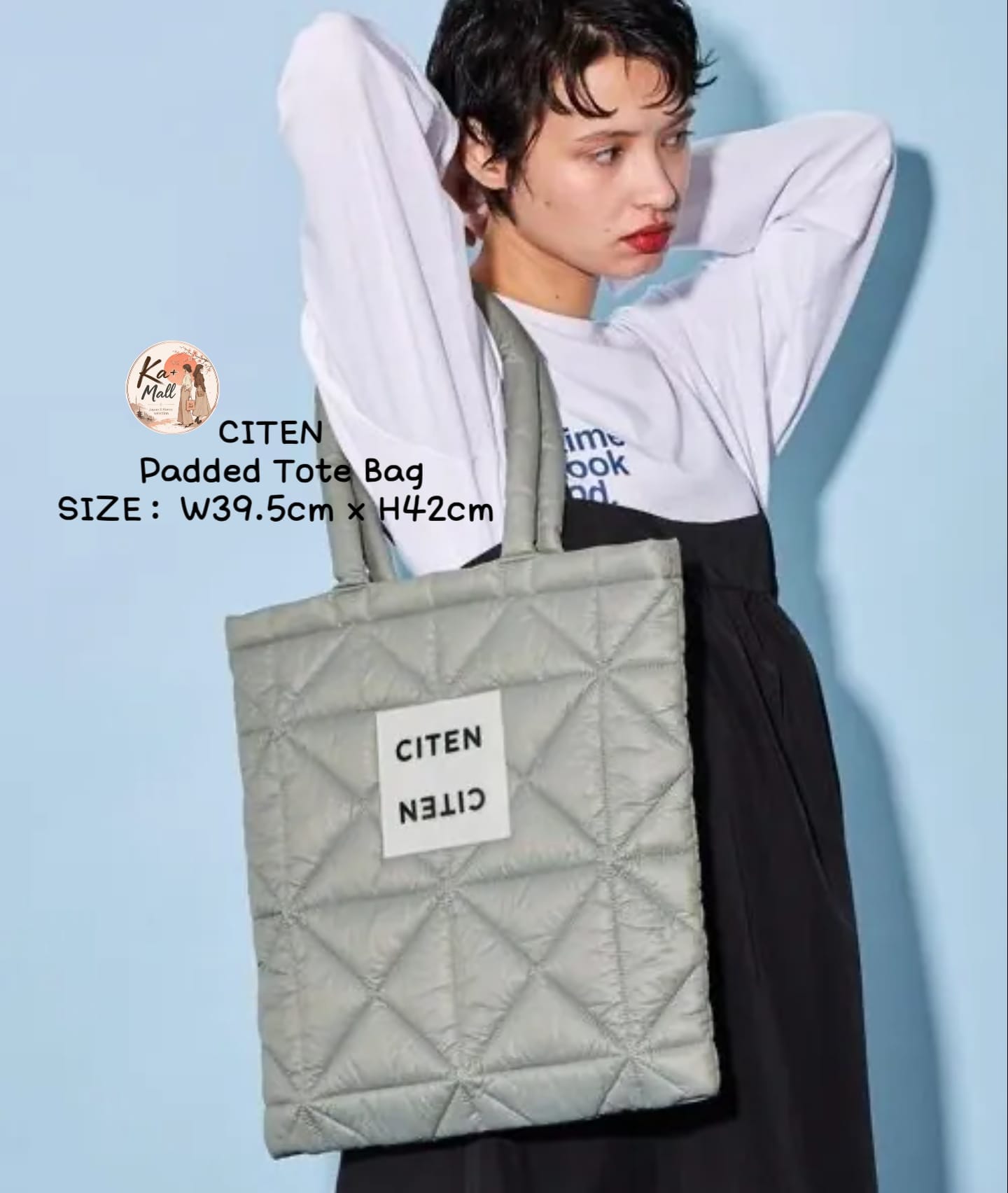 CITEN 菱格紋鋪棉托特包 (W39.5cm x H42cm) 多色可選