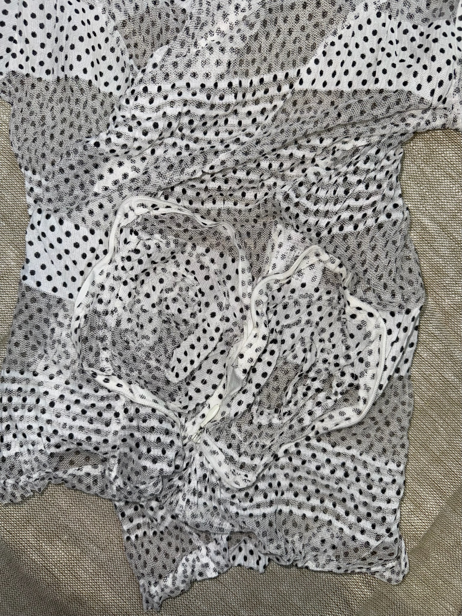 Sheer Mesh Polka Dot Top