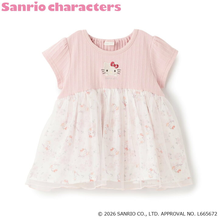 🇯🇵預訂 日本直送🇯🇵 Petit Main x Sanrio系列兩色人物刺繡薄紗印花短袖上衣