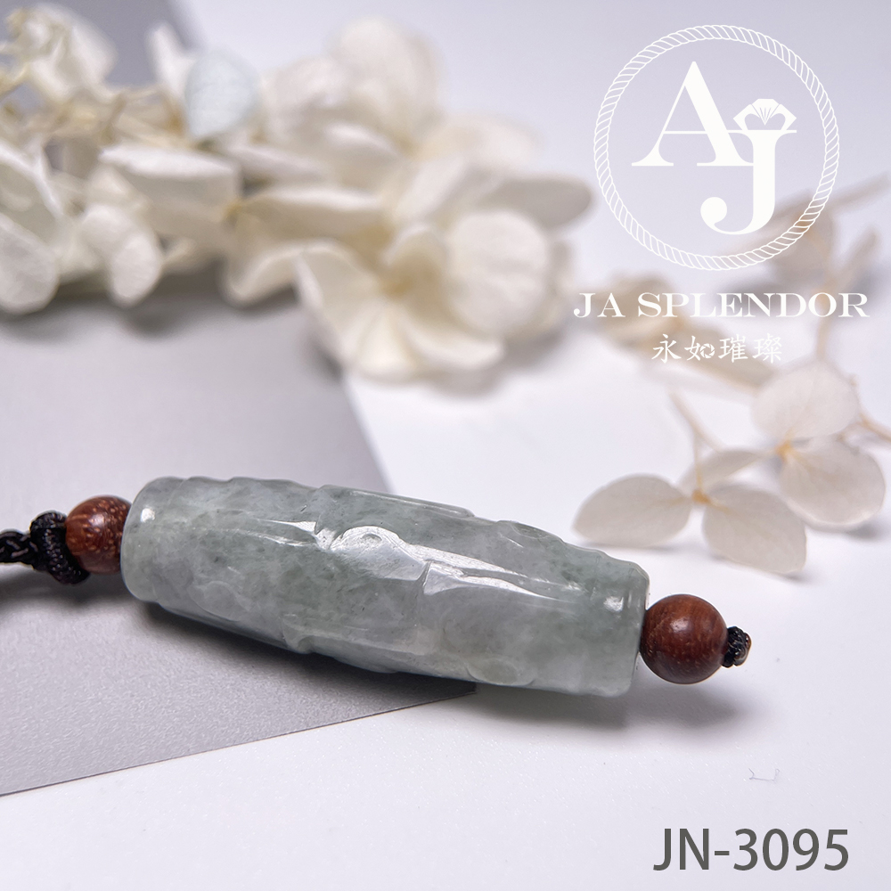 JN-3073，3074 天然翡翠A玉  九眼天珠形路路通