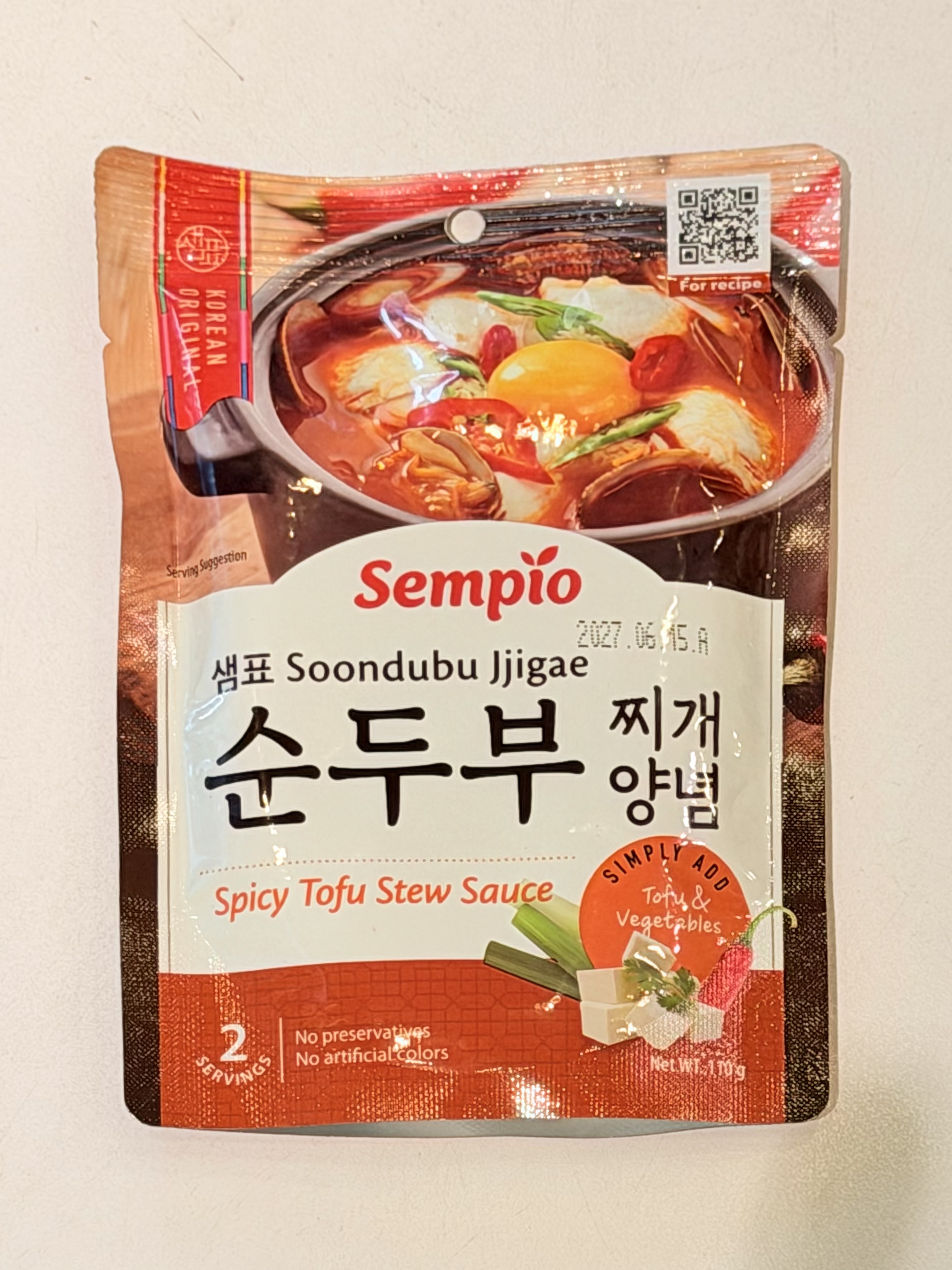 Sempio Soondubu Jjigae 膳府韓式辛辣豆腐鍋醬 110g - 1包