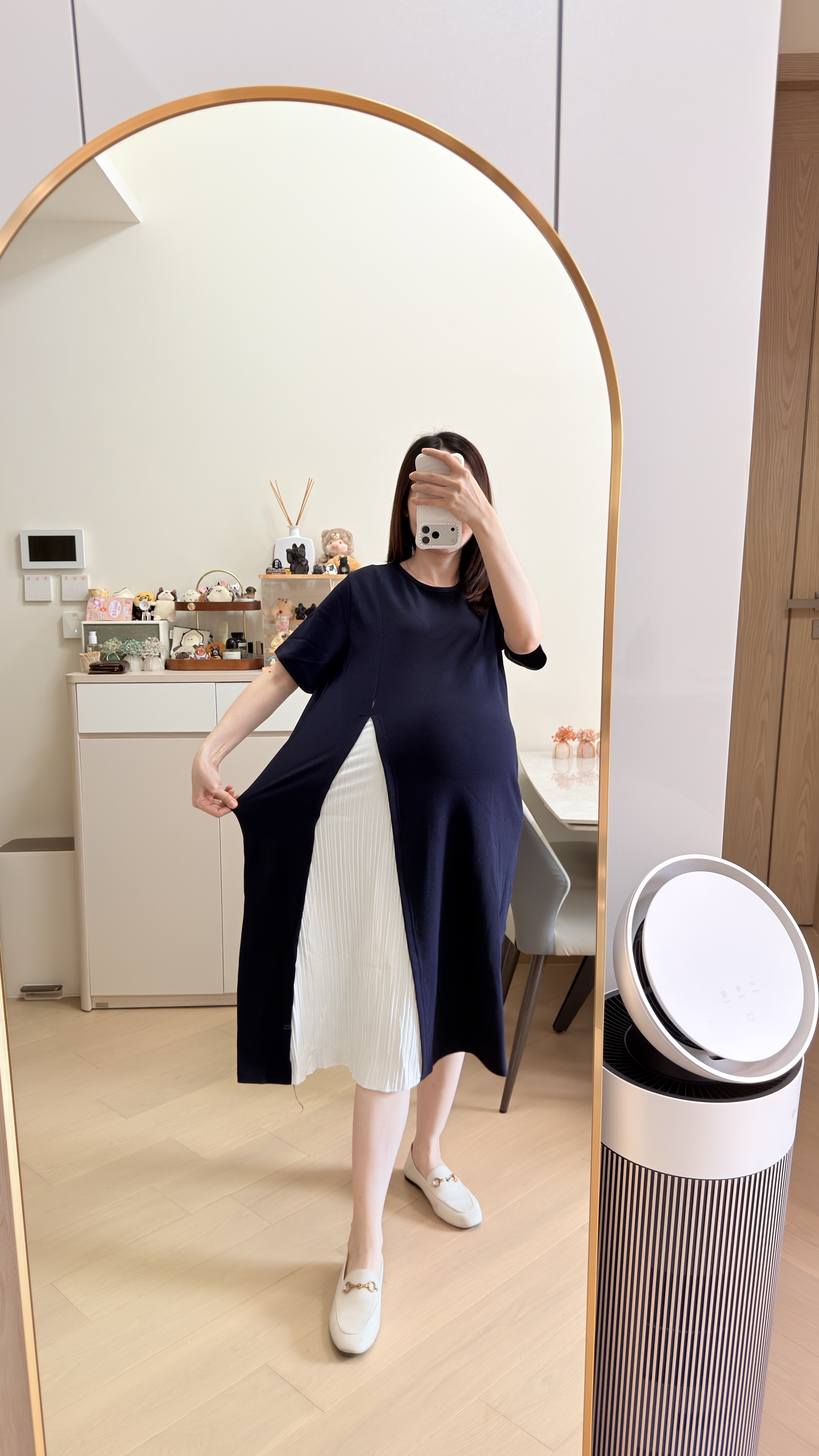 Pleated Chiffon Dress