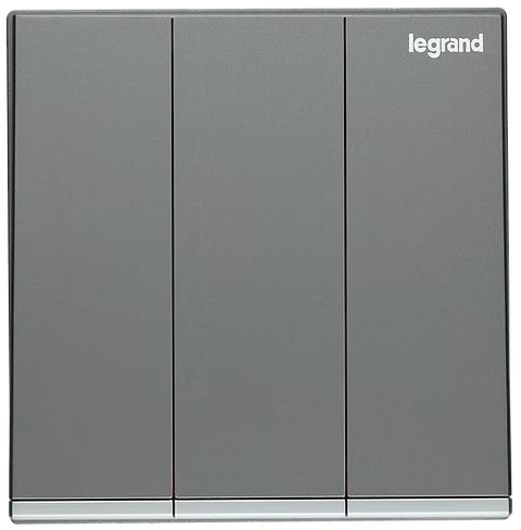 Legrand Galion 深沙銀 3位雙控 帶指示燈 開關掣