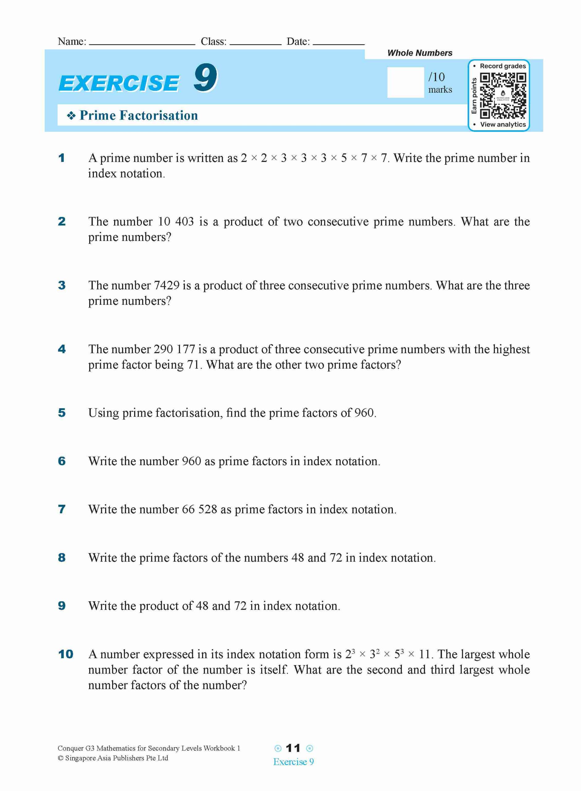 Conquer G3 Mathematics for Secondary 1 