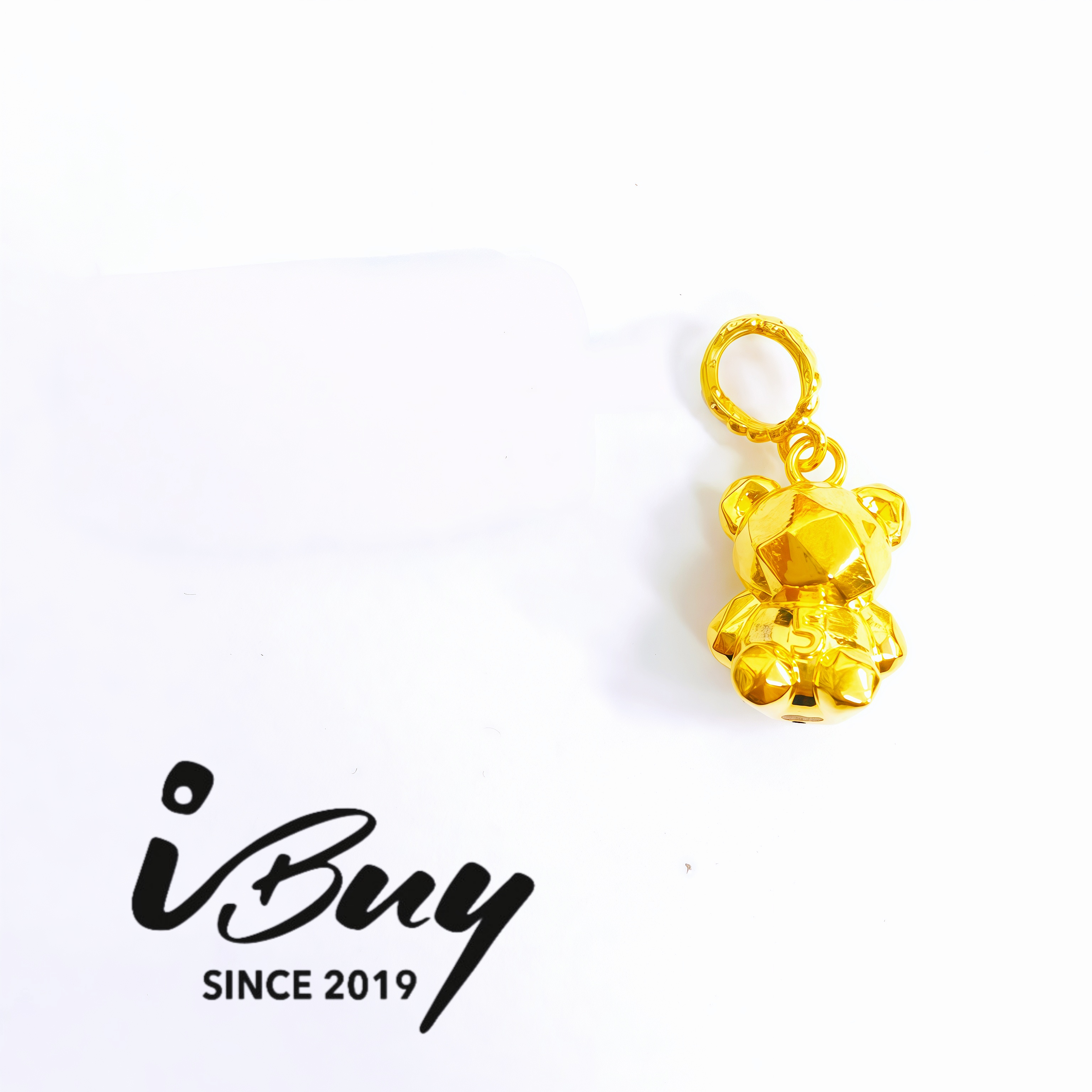 916 HARD GOLD CC DIAMOND-CUT BEAR 916 硬金 双C菱格熊串咀