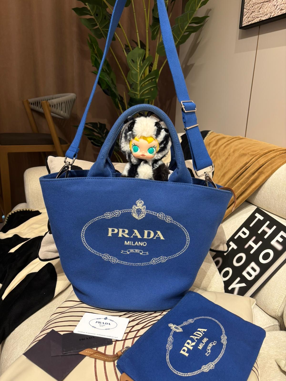 Prada 2way bag Canvas 100%Authentic,95%new