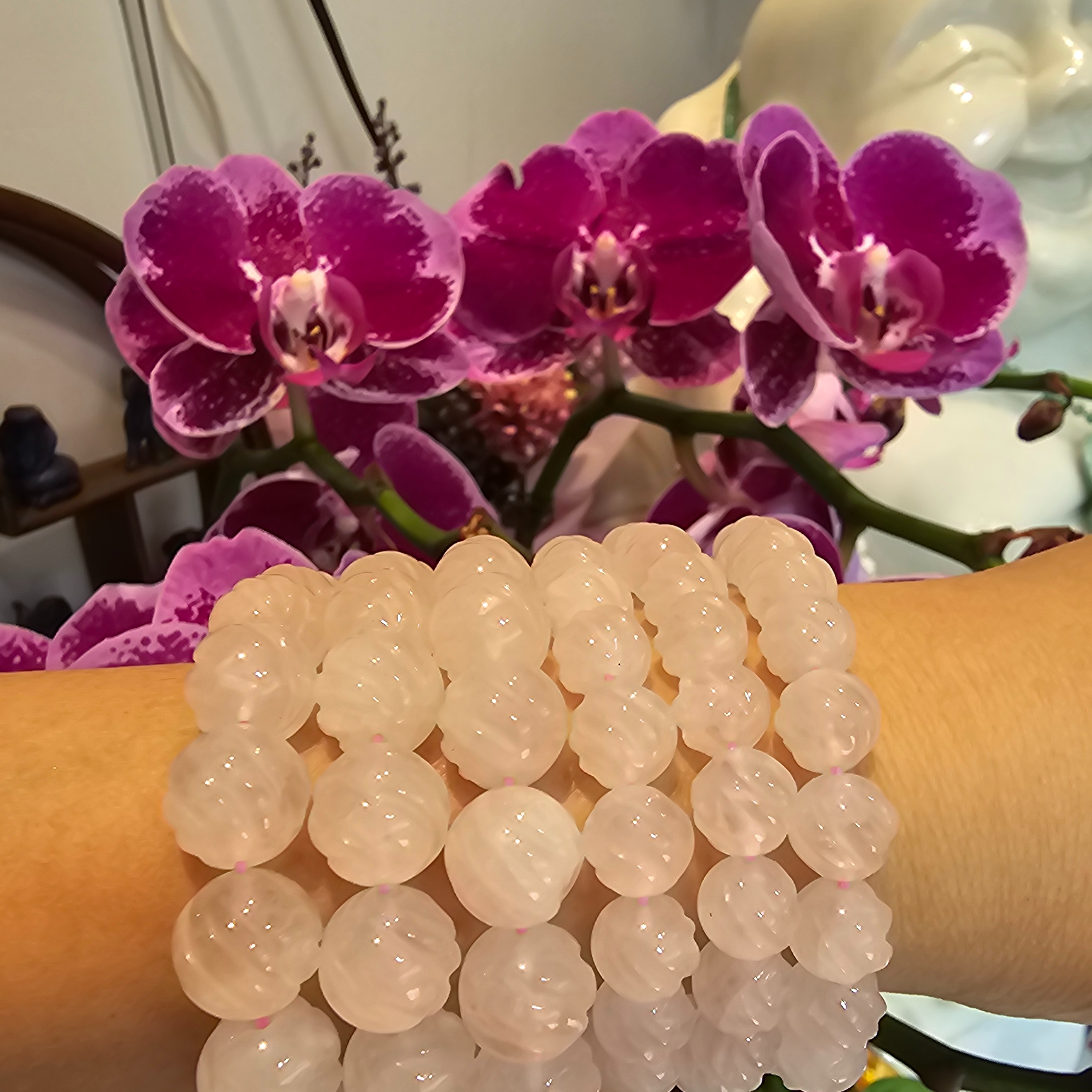 粉紅晶斜紋手串(Rose Quartz)