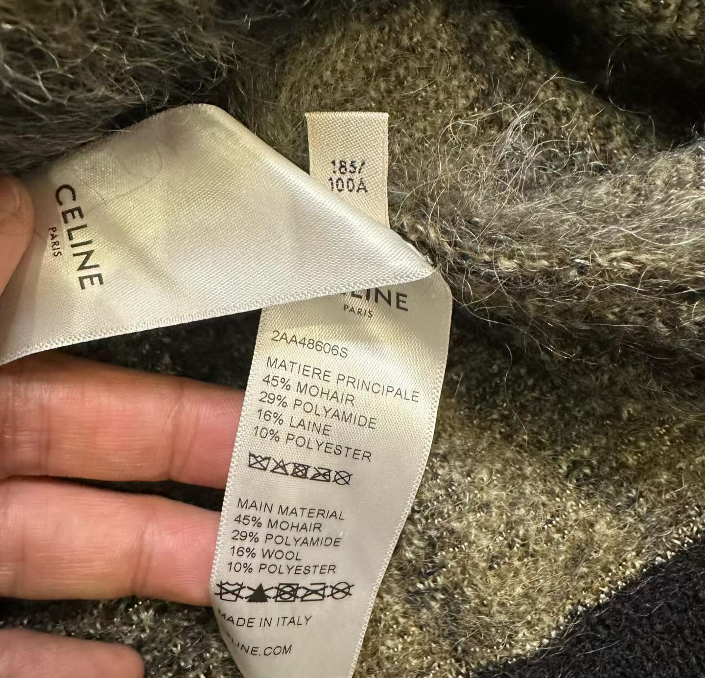 Celine by Hedi FW22 Sequin Embroidered Long Mohair Cardigan size XXL碼 99新 HKD 4500 長85cm 胸63cm