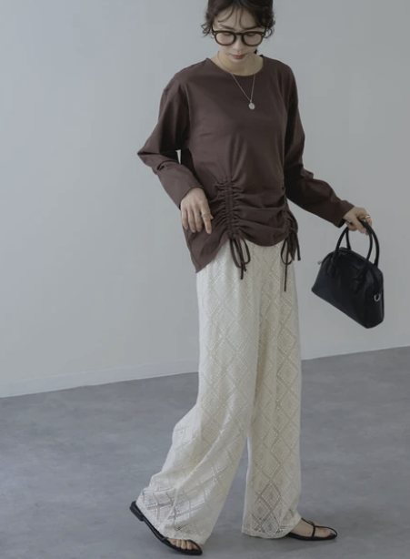 蕾絲休閒褲 - 2026 流行穿搭  蕾絲休閒褲 時尚穿搭 優雅日常 柔軟舒適 獨特設計 成人休閒 易於配搭 日本直送   #JP-I-260035