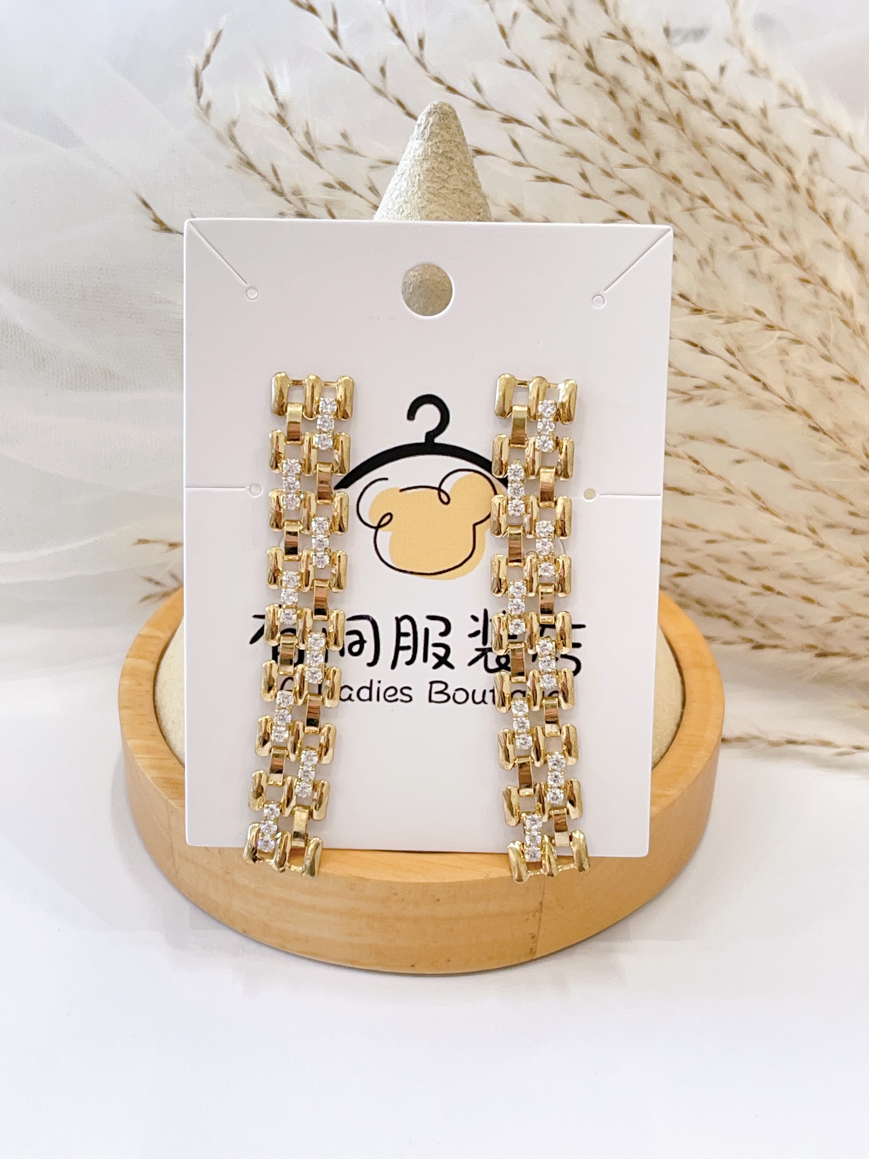 韩系冷酷风长形耳环