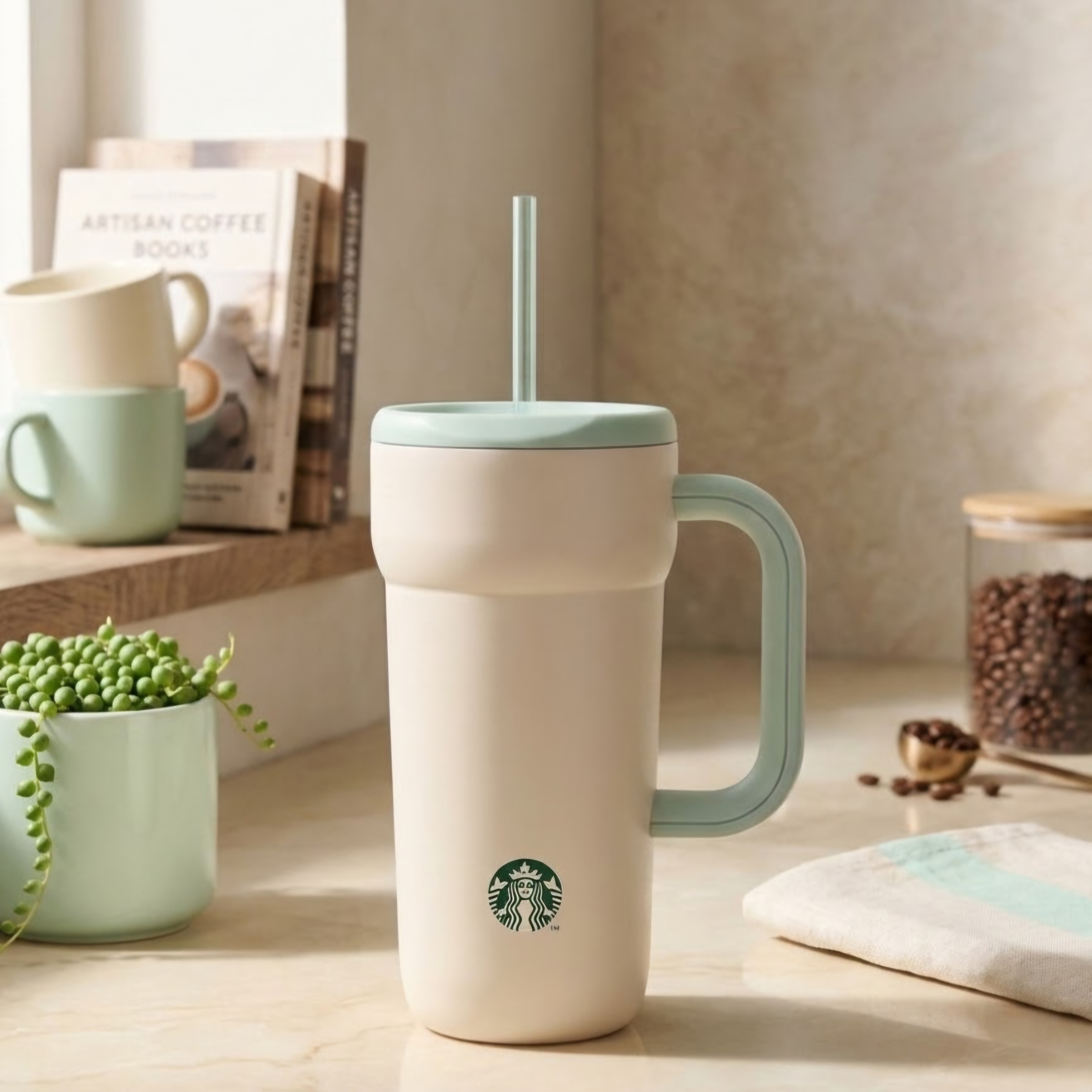 《日本 🇯🇵 STARBUCKS Brighten Up Your Days 系列》不鏽鋼保溫杯(附飲管) 591ml