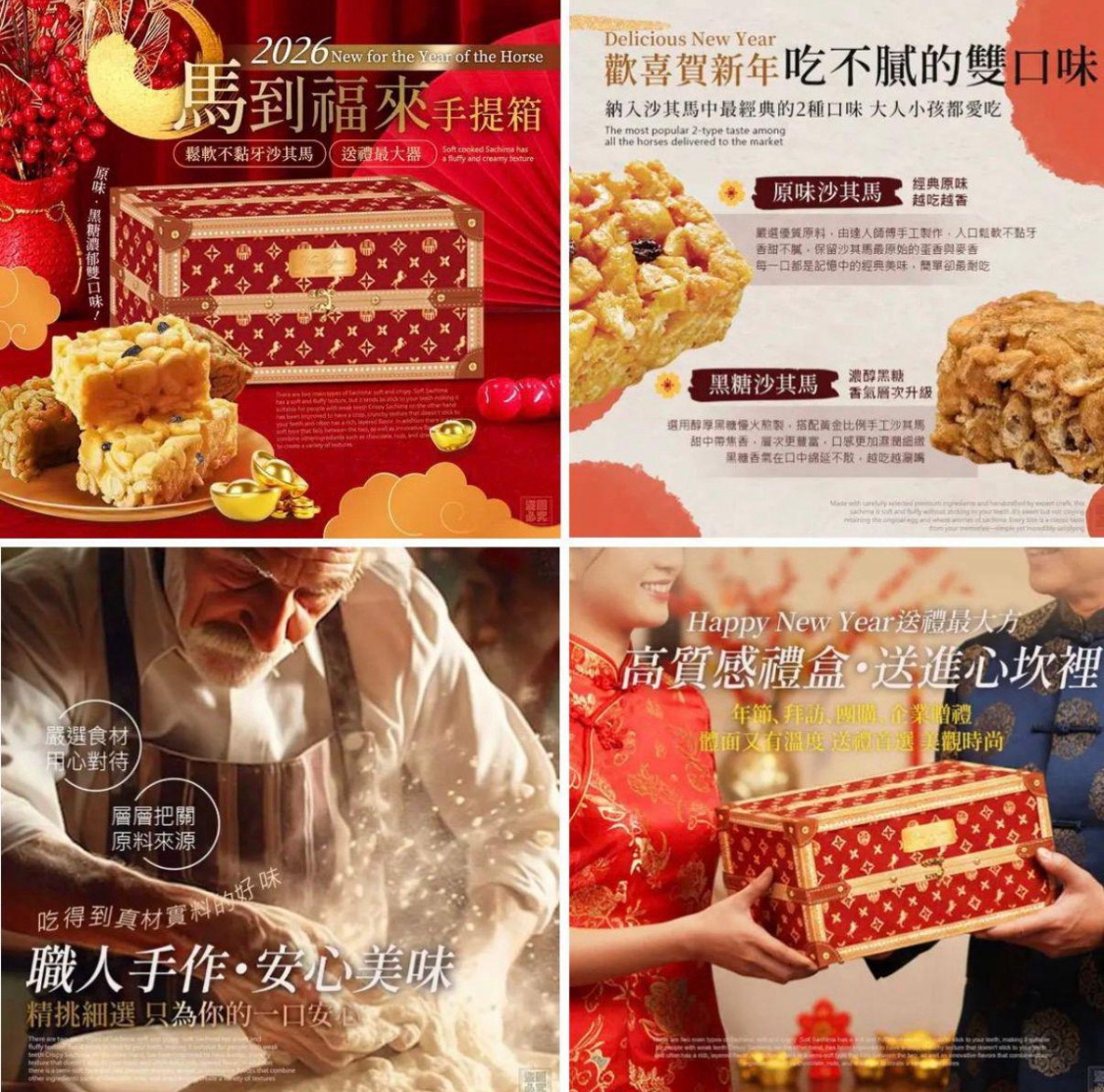 最靚新年禮盒😍台灣 馬到福來 沙琪瑪手提箱🧳