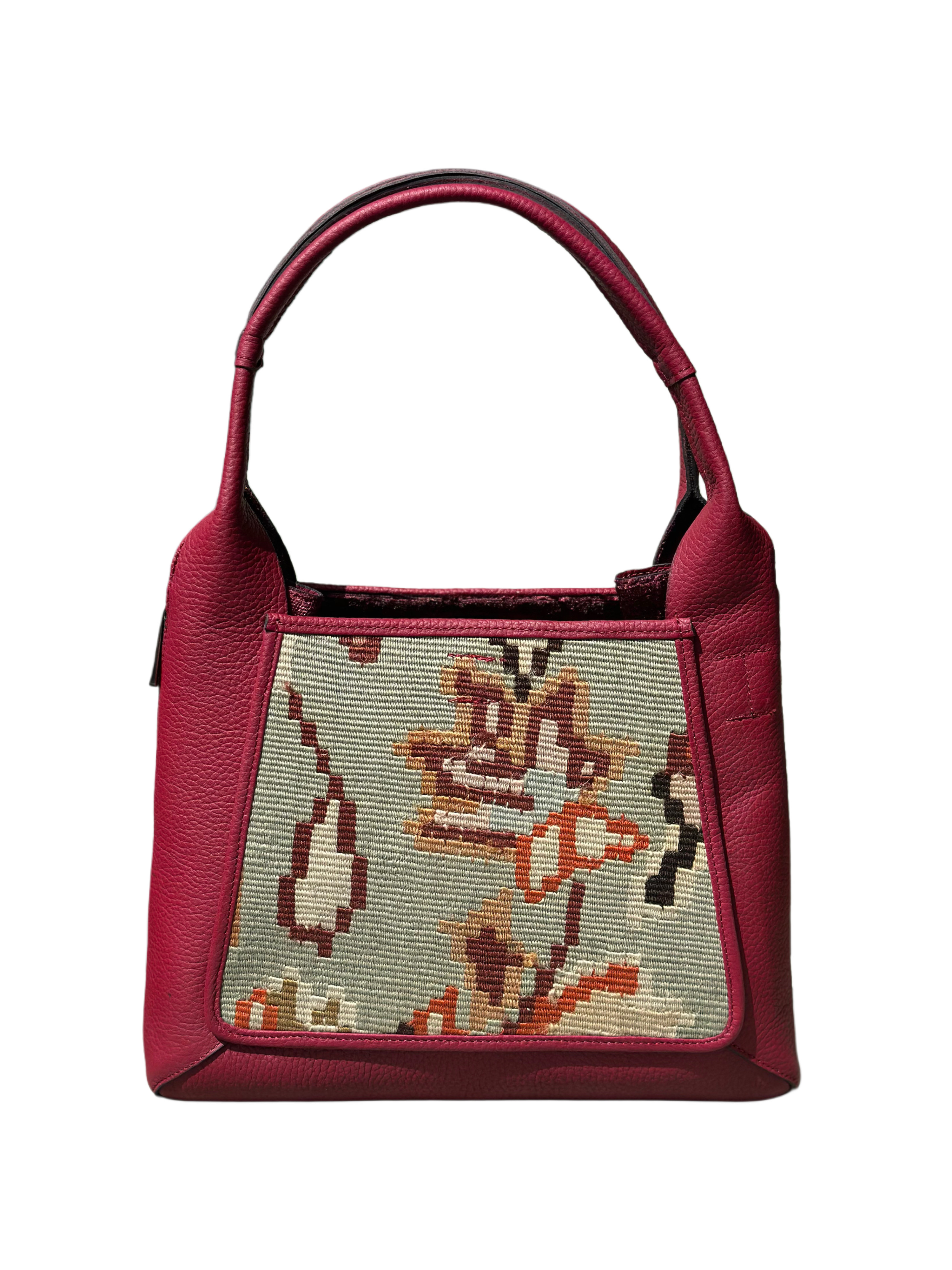 K19 土耳其真皮地氈手袋（酒紅色）