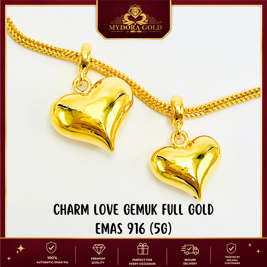 MYDORA Charm Love Gemuk Full Gold (5G) l EMAS 916/22K