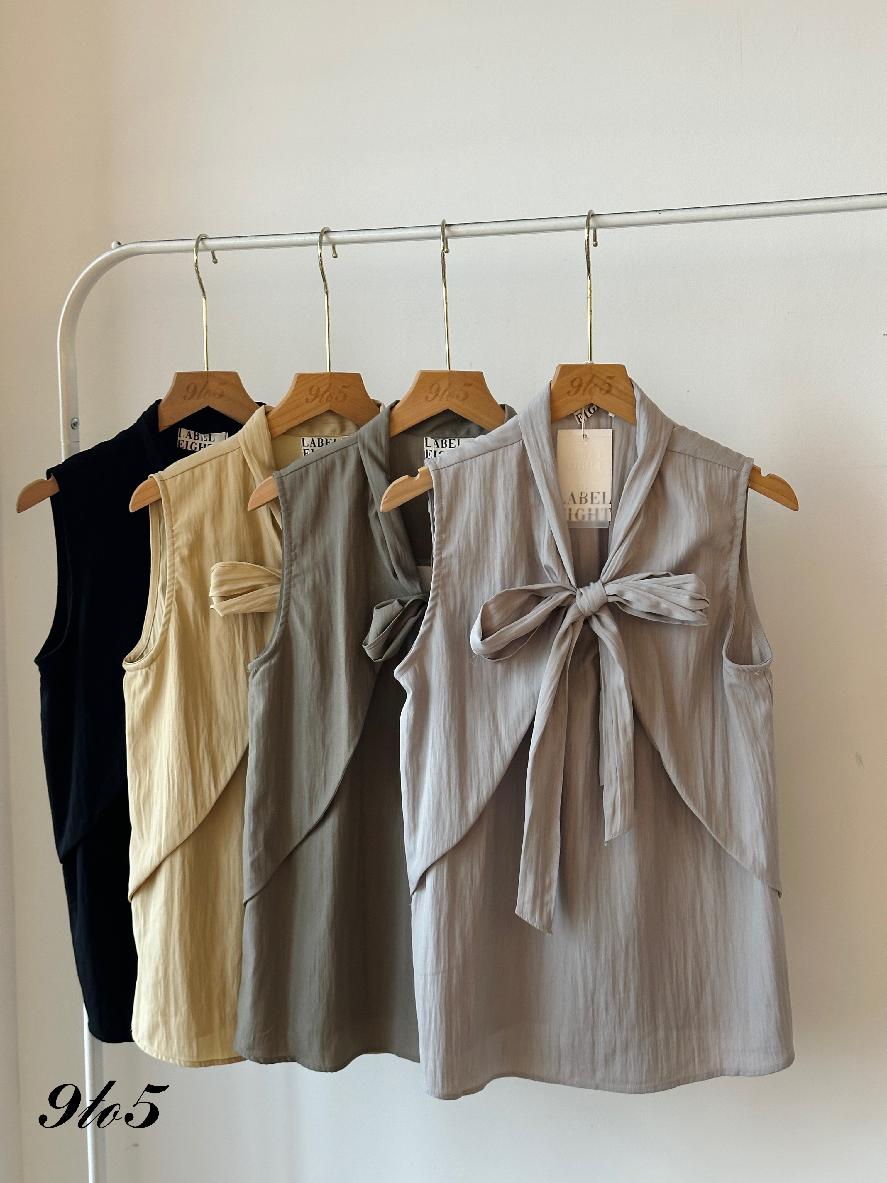 T3937 Sleeveless Bow-tie Top - 4 Colors