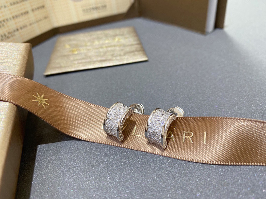 【原單】BVLGARI  滿鑽小蠻腰耳環 - 禮盒裝