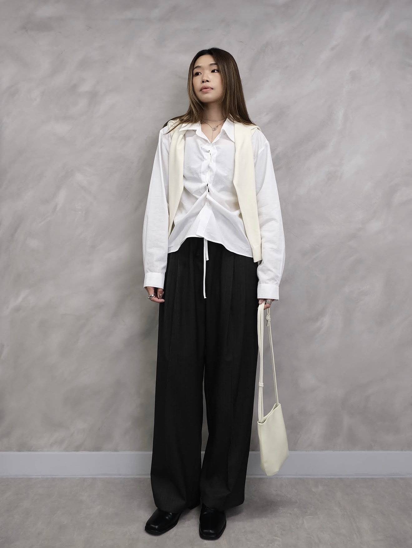Ruched Front Crisp Cotton Shirt #sh39