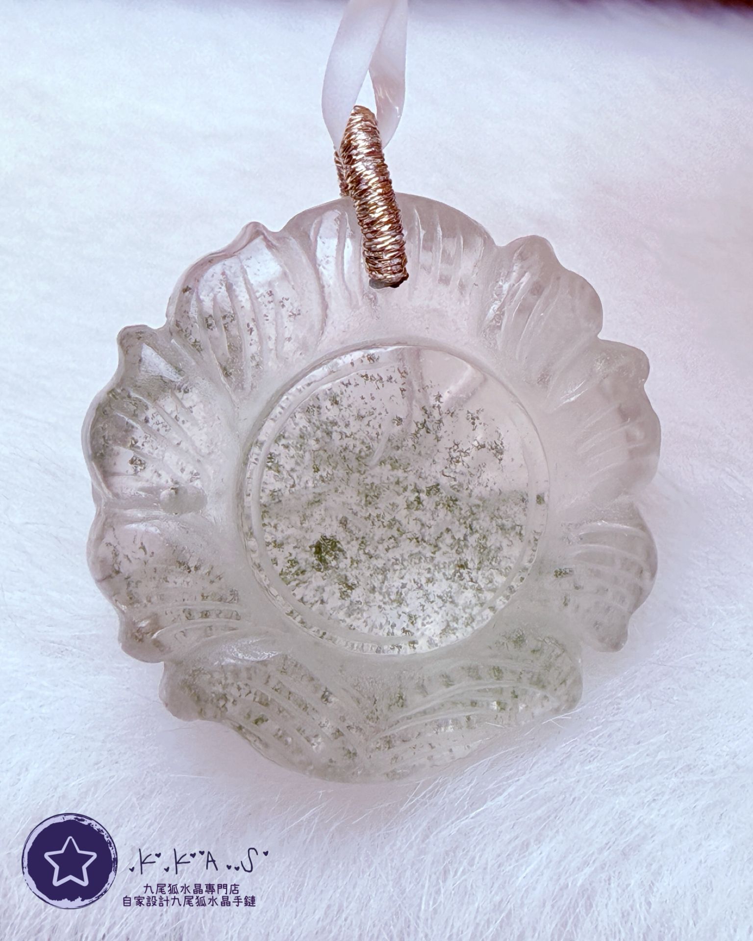 K00146 綠幽靈 雙狐 - 吊墜/手牌兩用款