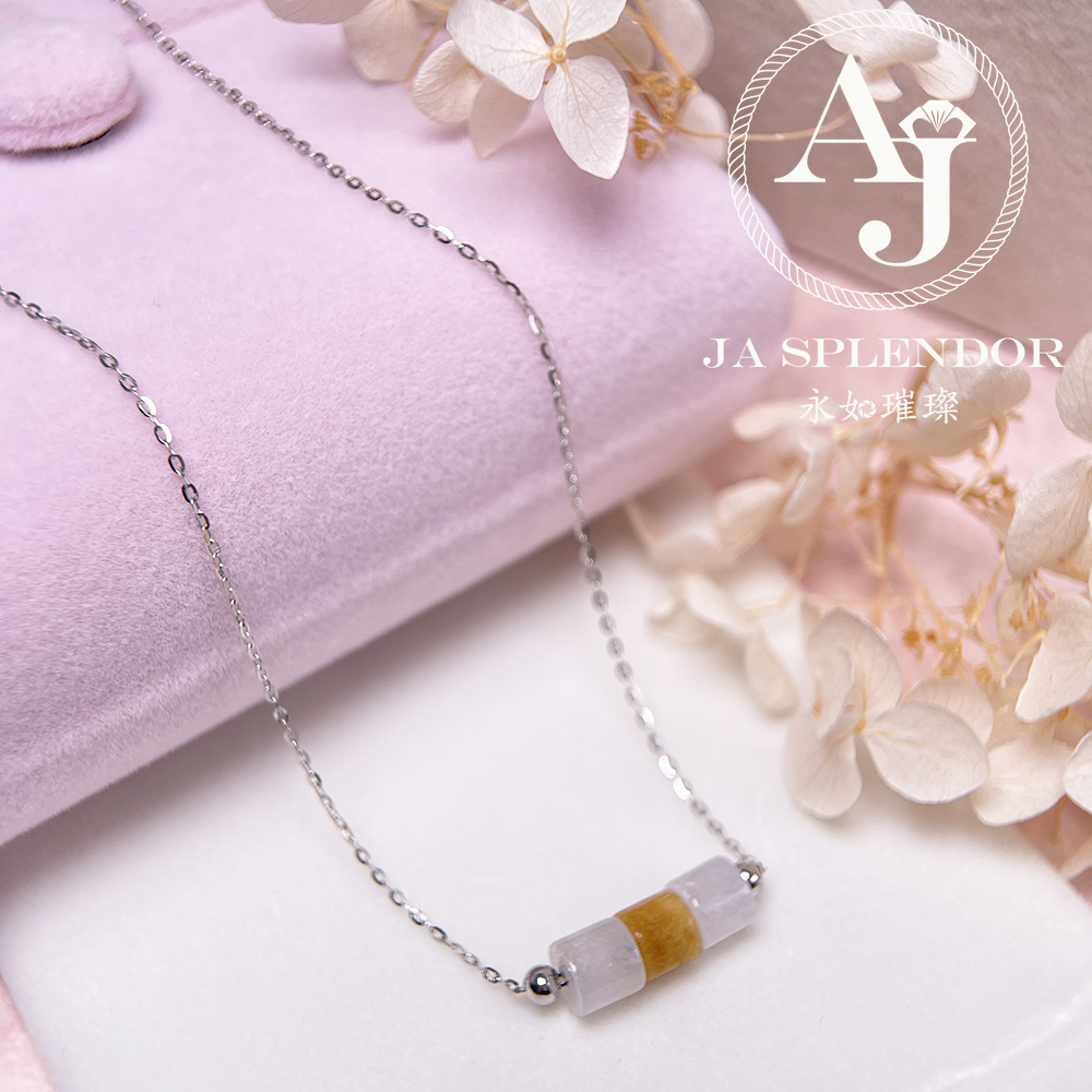 D-04D 天然翡翠A玉 平安招財幸運純銀項鏈