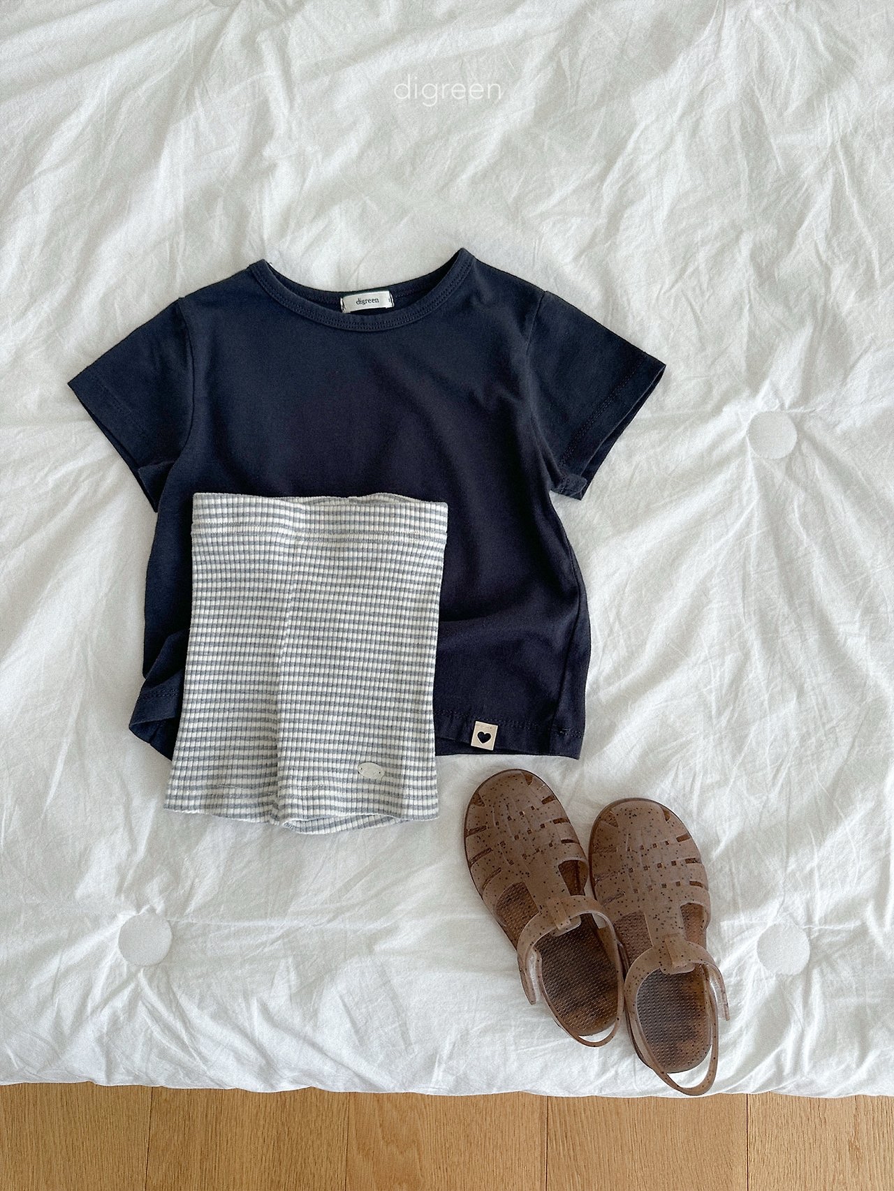 Digreen | stripe Leggings(Yellow/Light Grey 90-100)