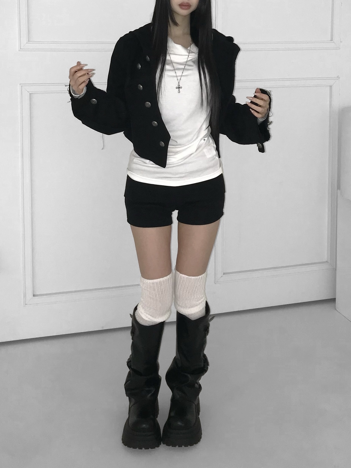 Knit Foldover Waist Mini Shorts