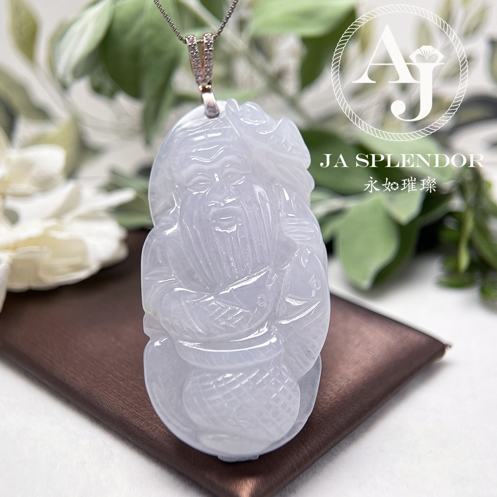 JNS-245 天然翡翠A 冰潤白翡豐收年年有餘招財財神