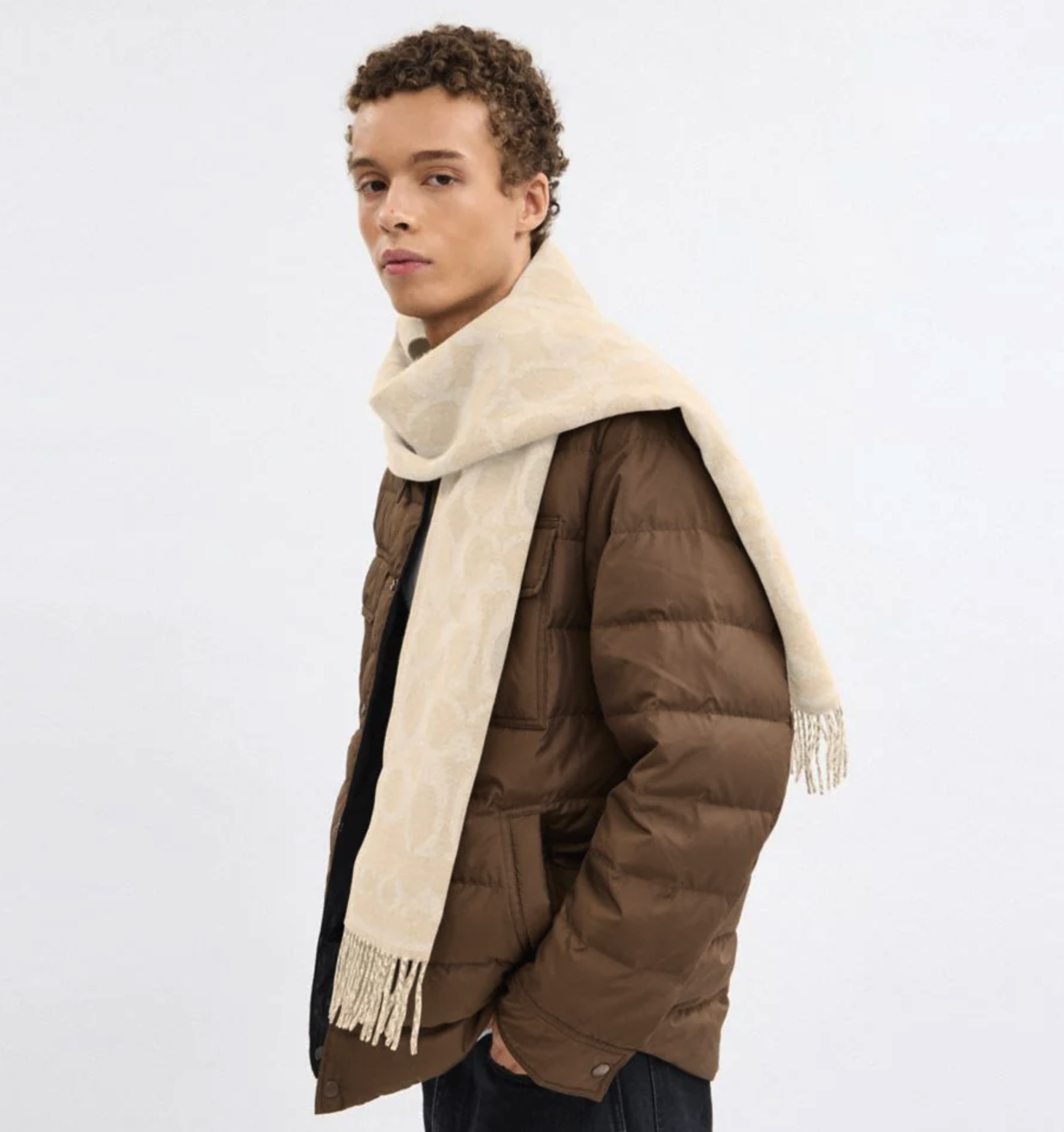 COACH REVERSIBLE SIGNATURE CASHMERE MUFFLER