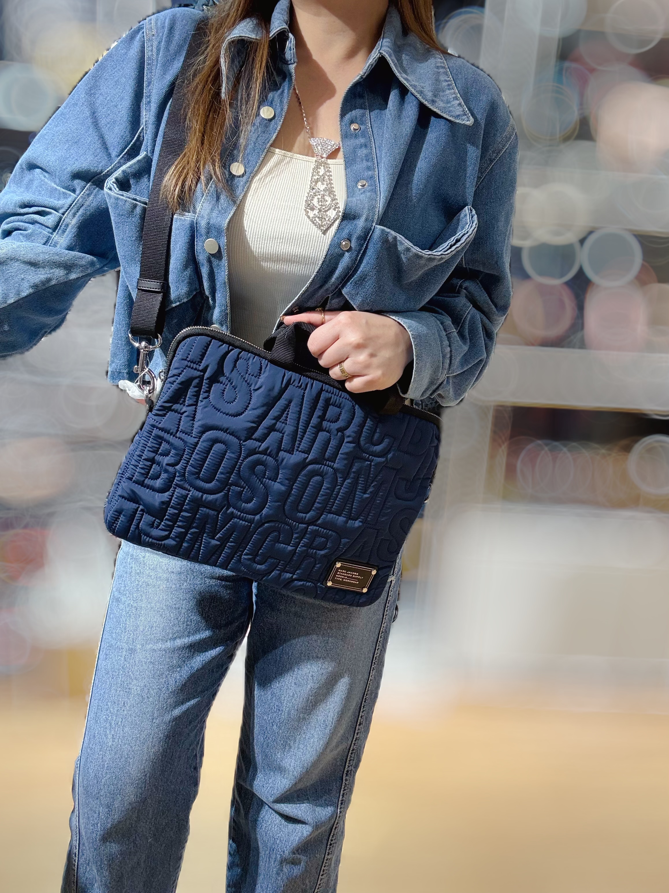 Marc Jacobs laptop bag quilted/navy