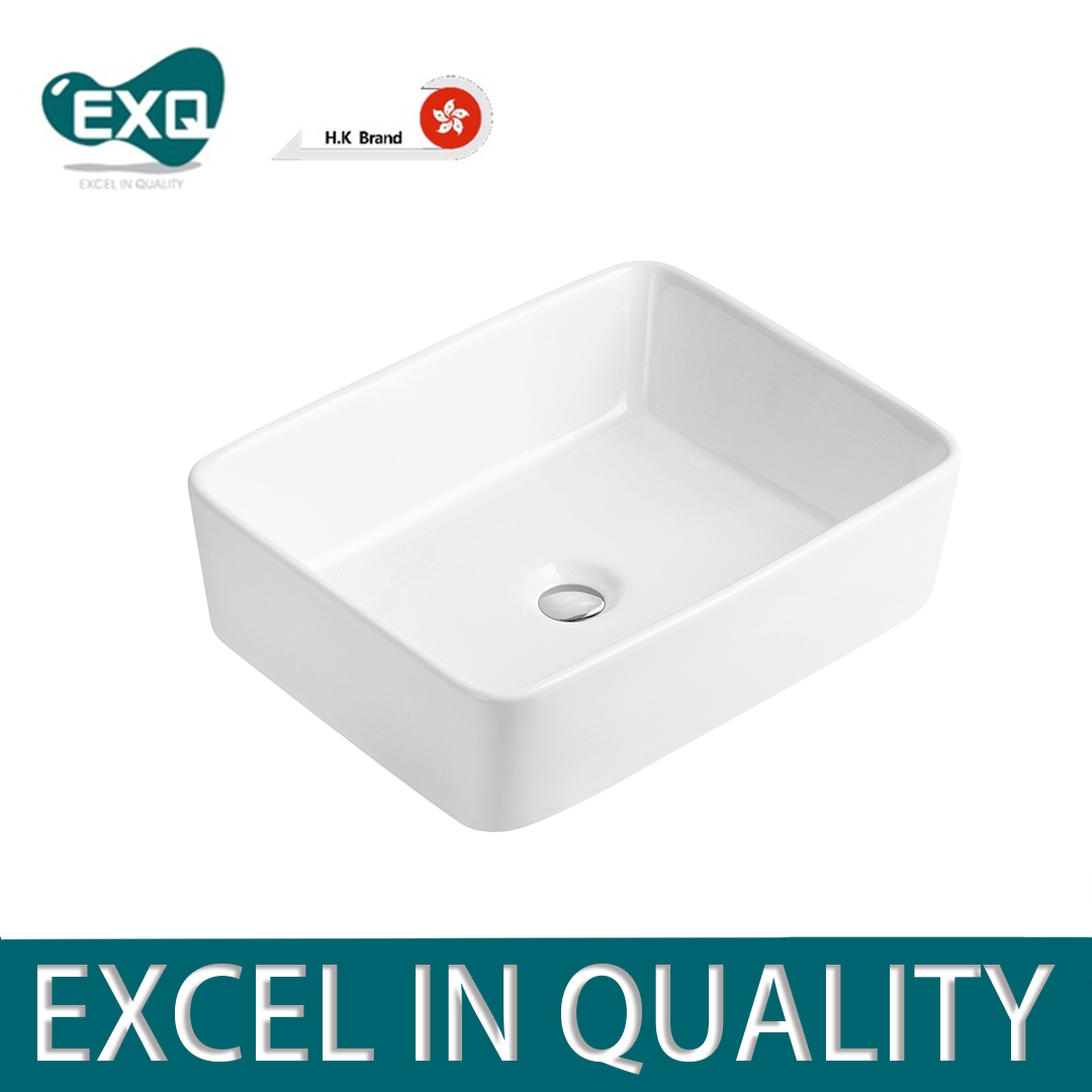 EXQ EB3330白色長方形台上盆 