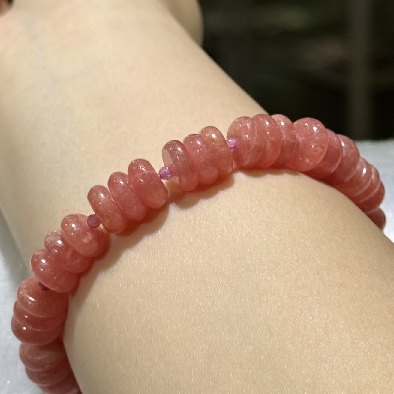 紅紋石盤珠手串 9 mm +/- (#01)