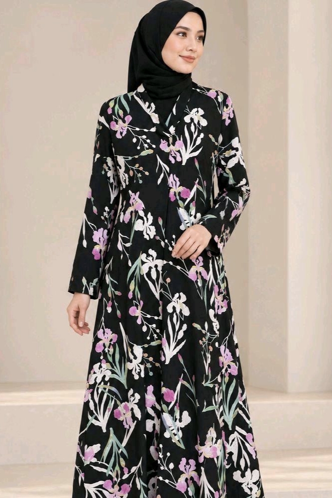Linen Dress - Black Orchid