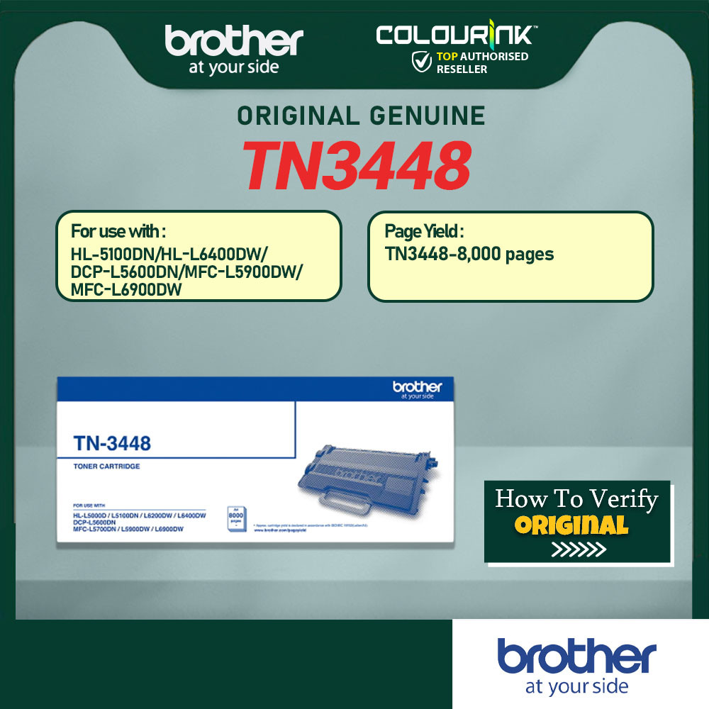 Brother Original Genuine TN-3448 Toner 8K HL-L5100DN｜HL-L6400DW｜DCP-L5600DN｜ MFC-L5900DN｜ MFC-L6900DW｜TN3448