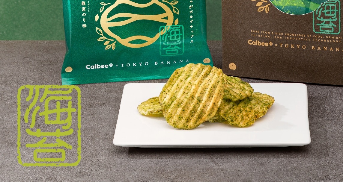 [訂購] [日本製] Calbee+ × 東京ばな奈 厚切薯片 ｜  海苔風味 ｜ 4袋入 ｜ 賞味期限：20-30日 {TF2605039}
