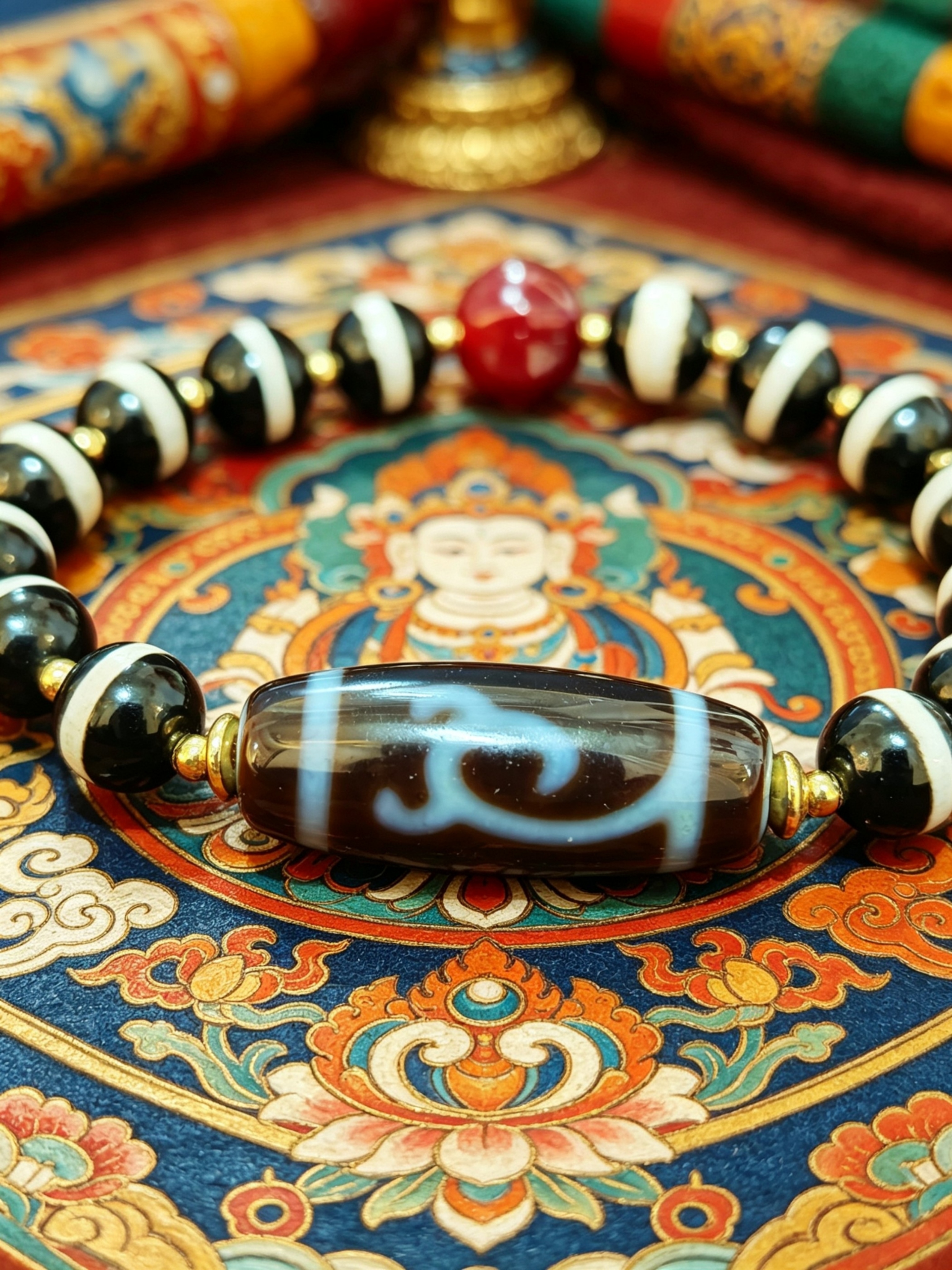 「藍沁綠度母天珠」240414