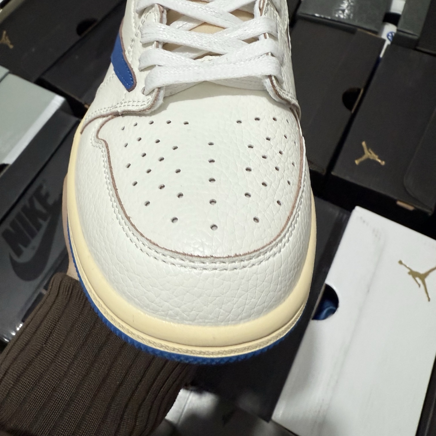  Travis Scott x Fragment Design x Air Jordan 1 Retro Low OG SP "Sail Military Blue" DM7866-104