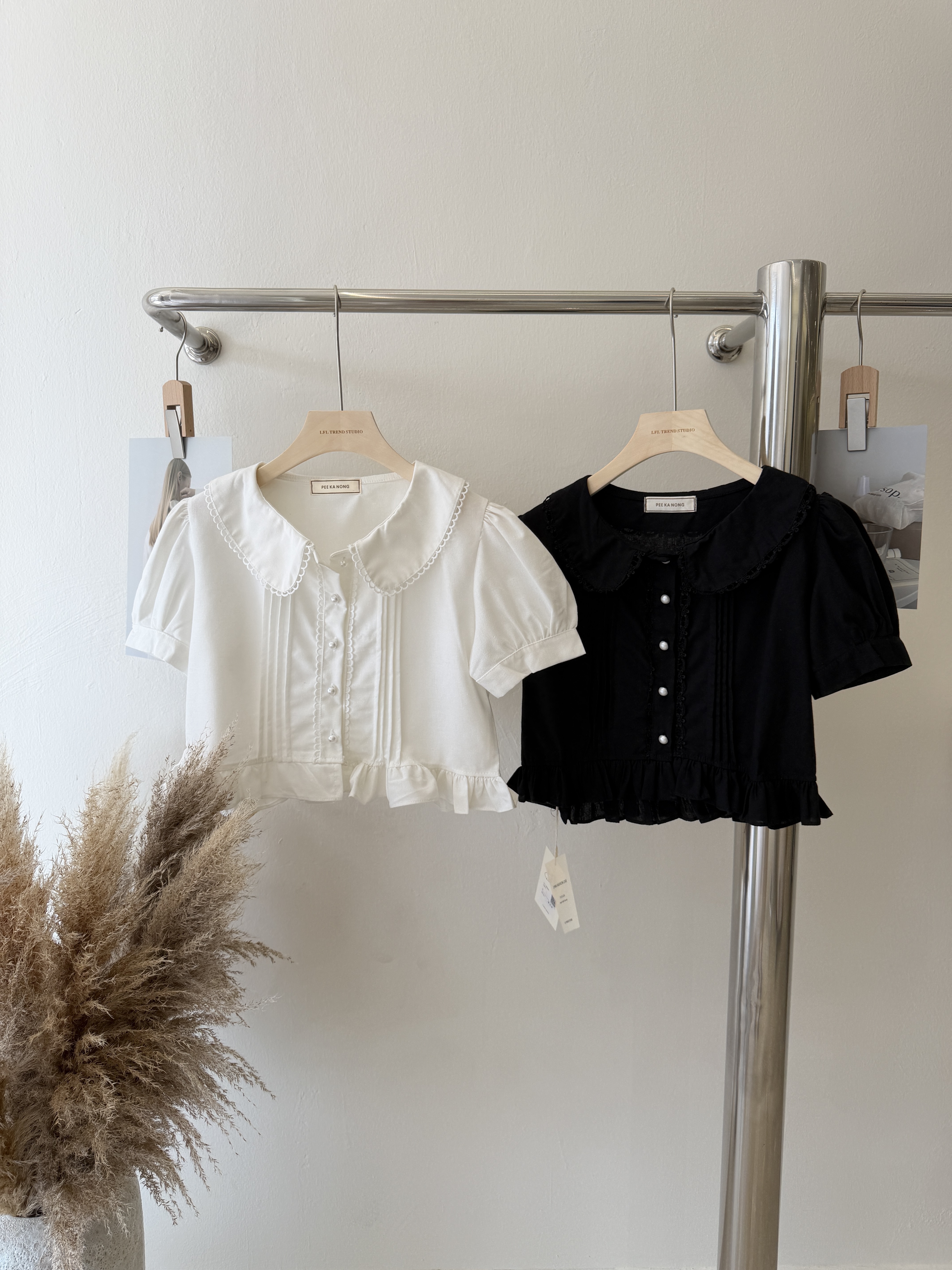 6531 气质甜美泡泡袖衬衫