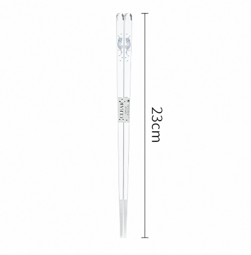 日本製貓咪系列印花透明筷子