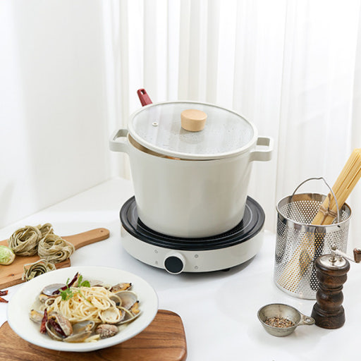 韓國製  Neoflam FIKA 22cm 多功能高身雙柄鍋 + 不銹鋼瀝水撈箕  (IH、電磁爐適用)
