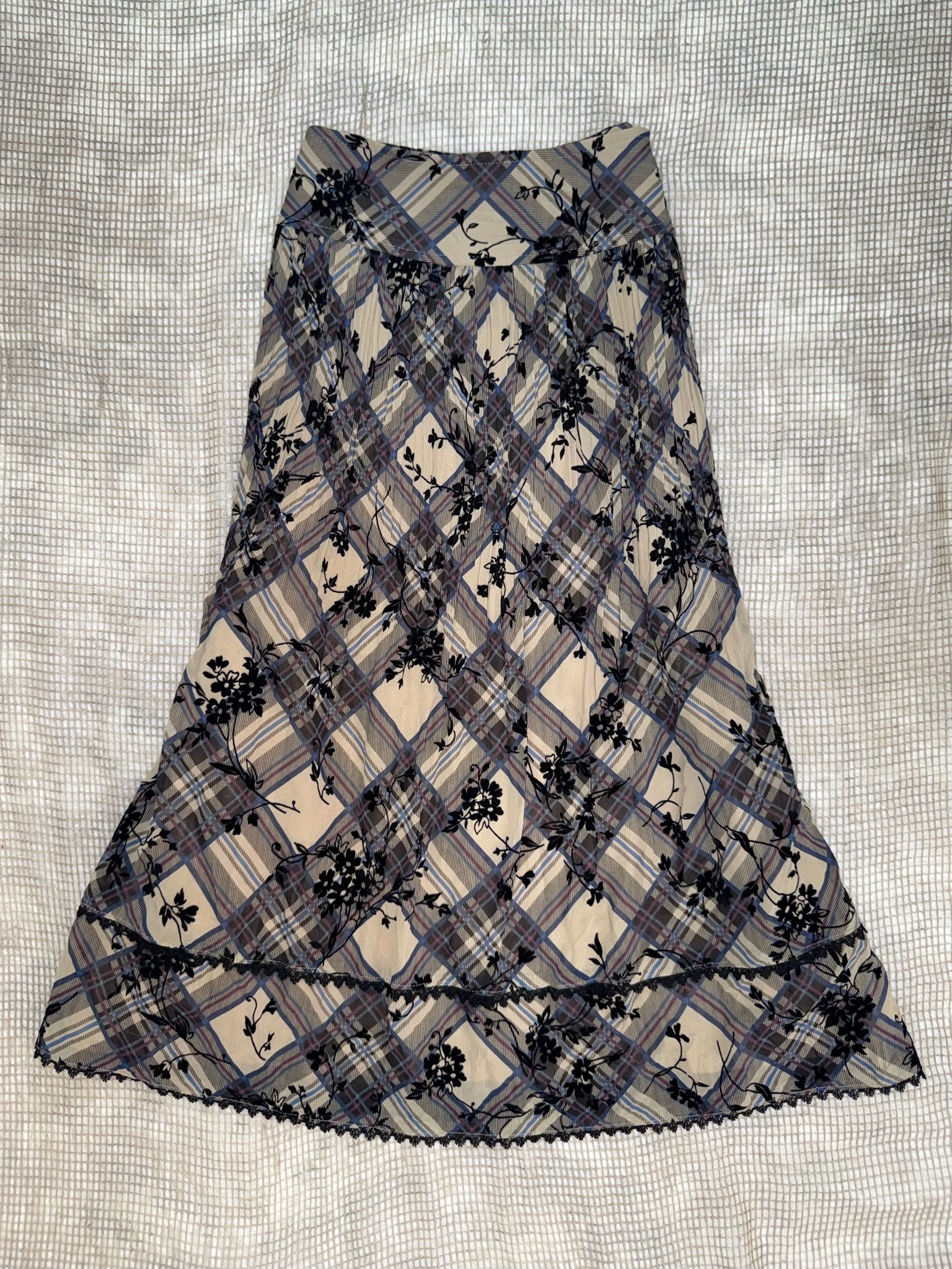 Vintage Fairy Grunge Diagonal Tartan Skirt
