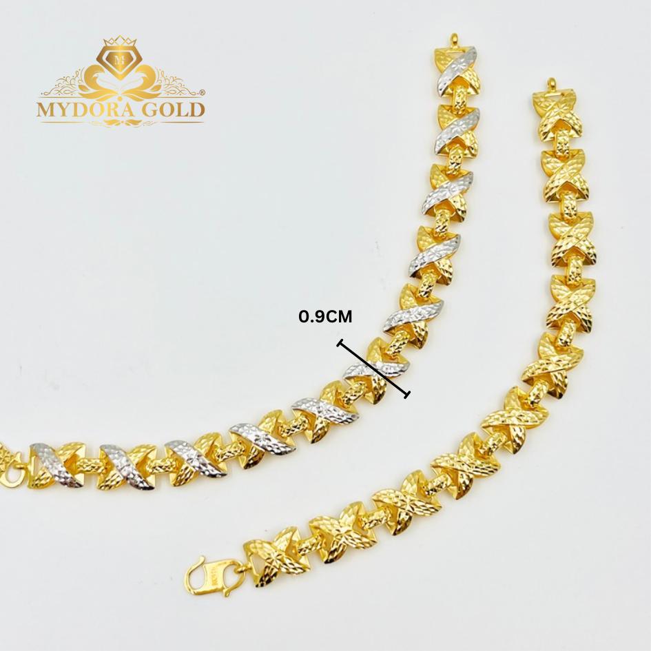 MYDORA Rantai Tangan Stamping Infinity X 2C l EMAS 916/22K