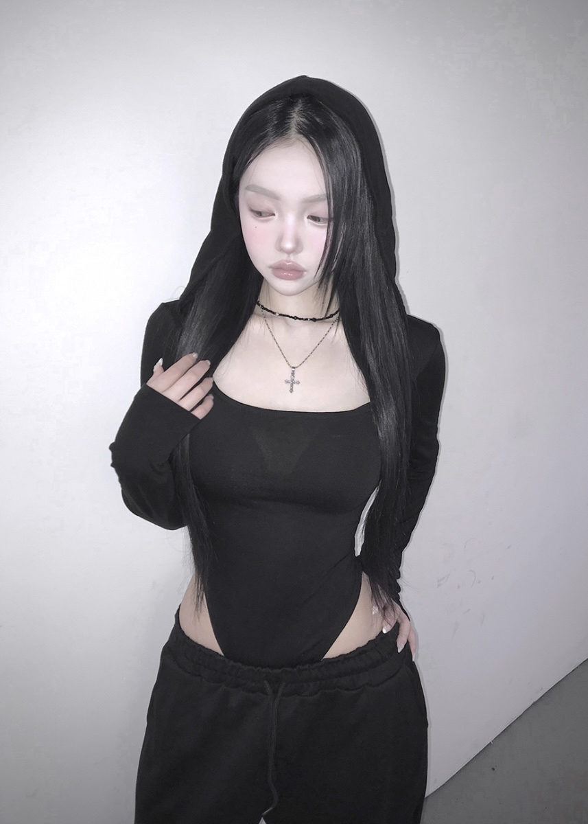 Hooded Square Neck Bodysuit
