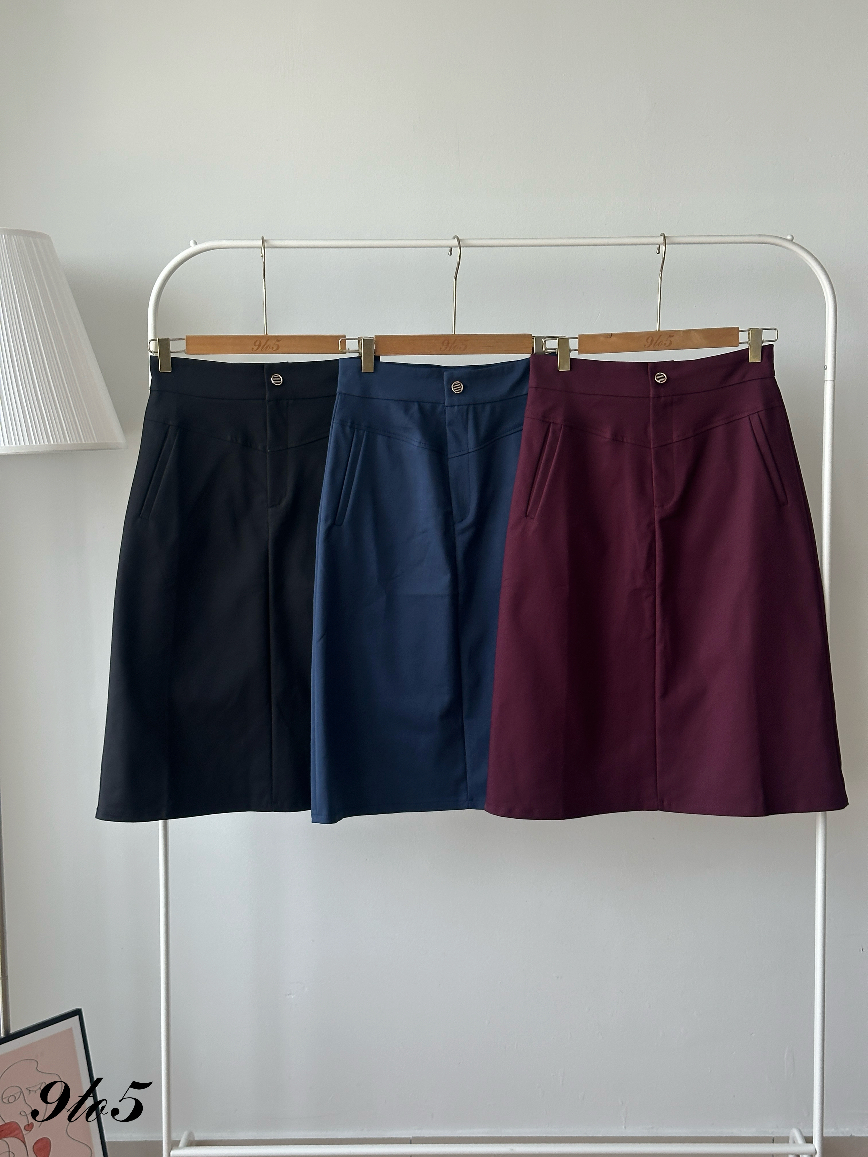 S2004 A Line Midi Skirt - 3 Colors 