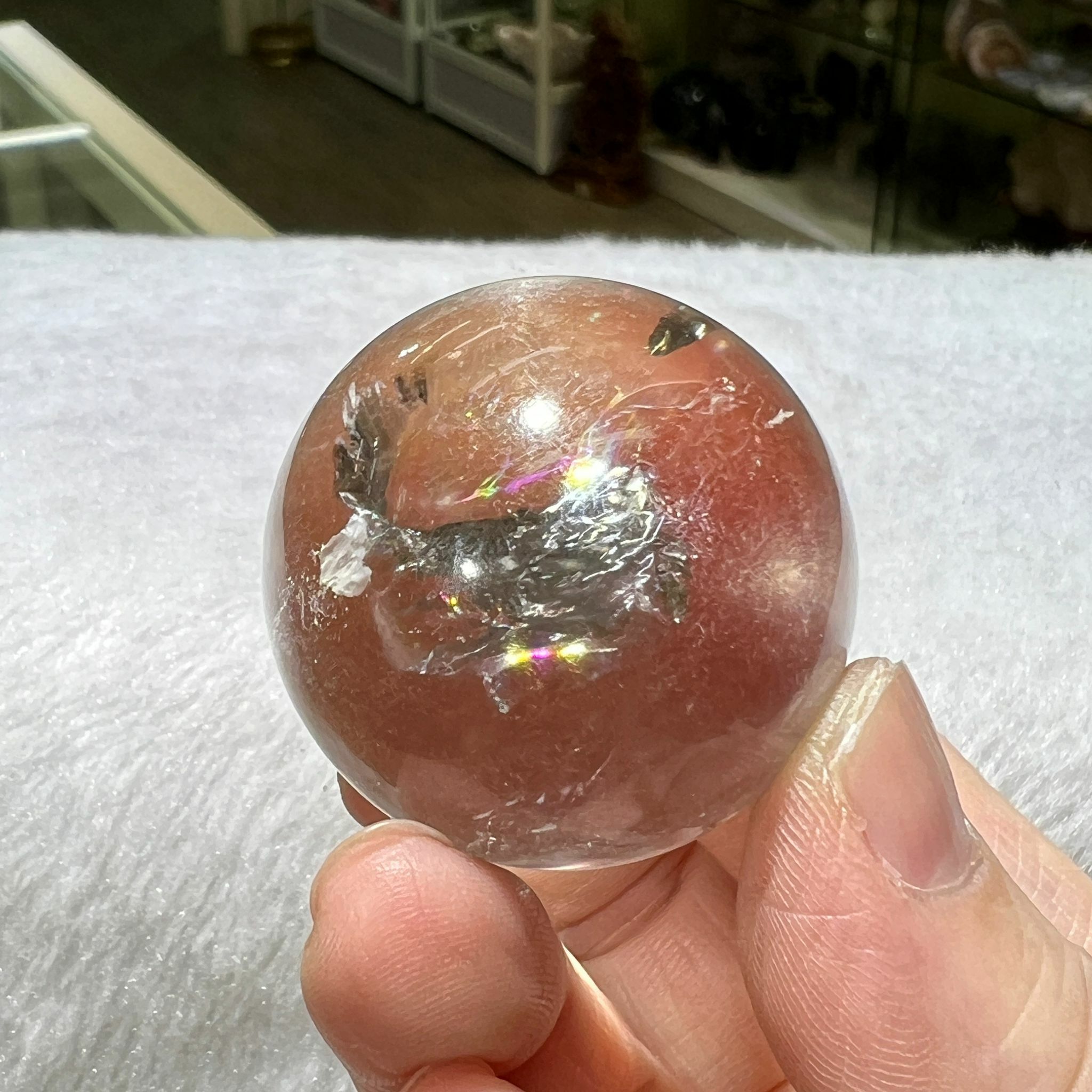 白水晶 球 - 3.5cm+/- (不連座)