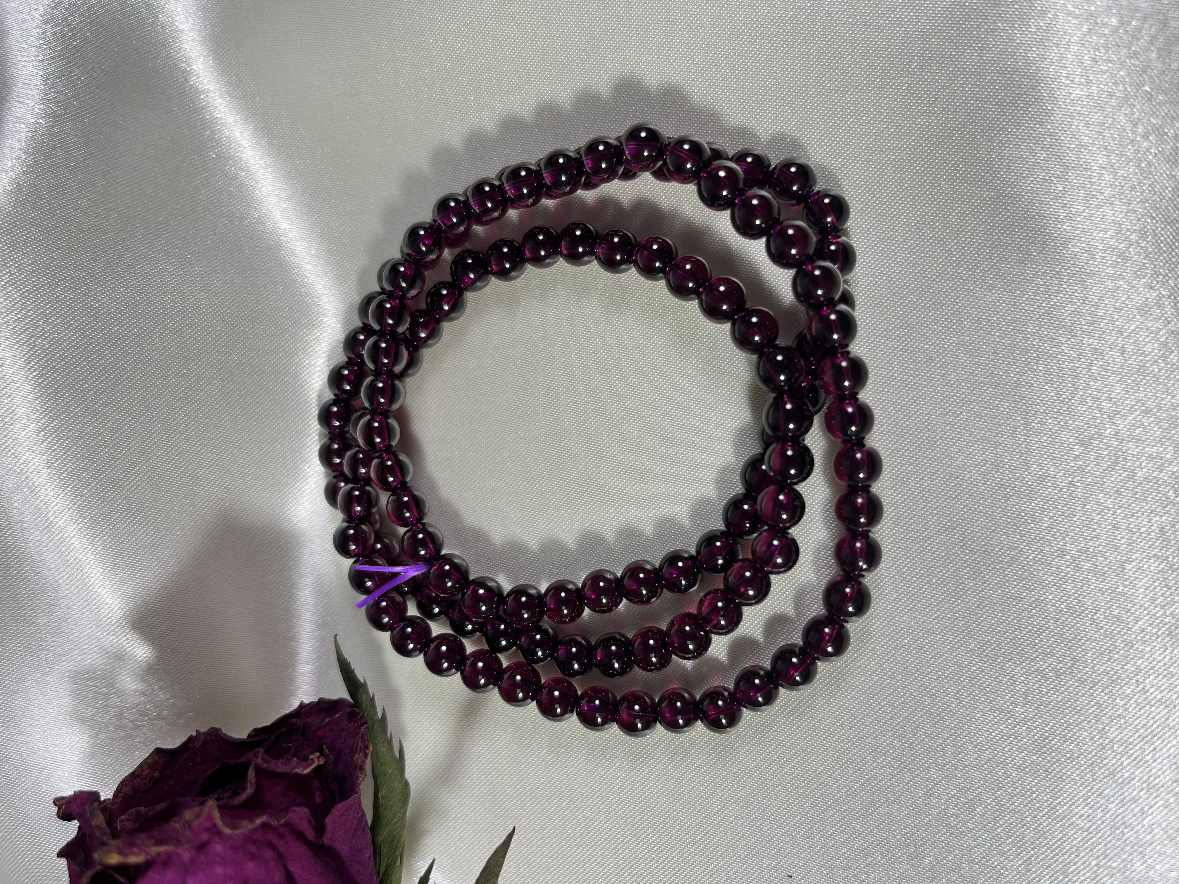 巴西紫牙烏石榴石三圈 6mm+