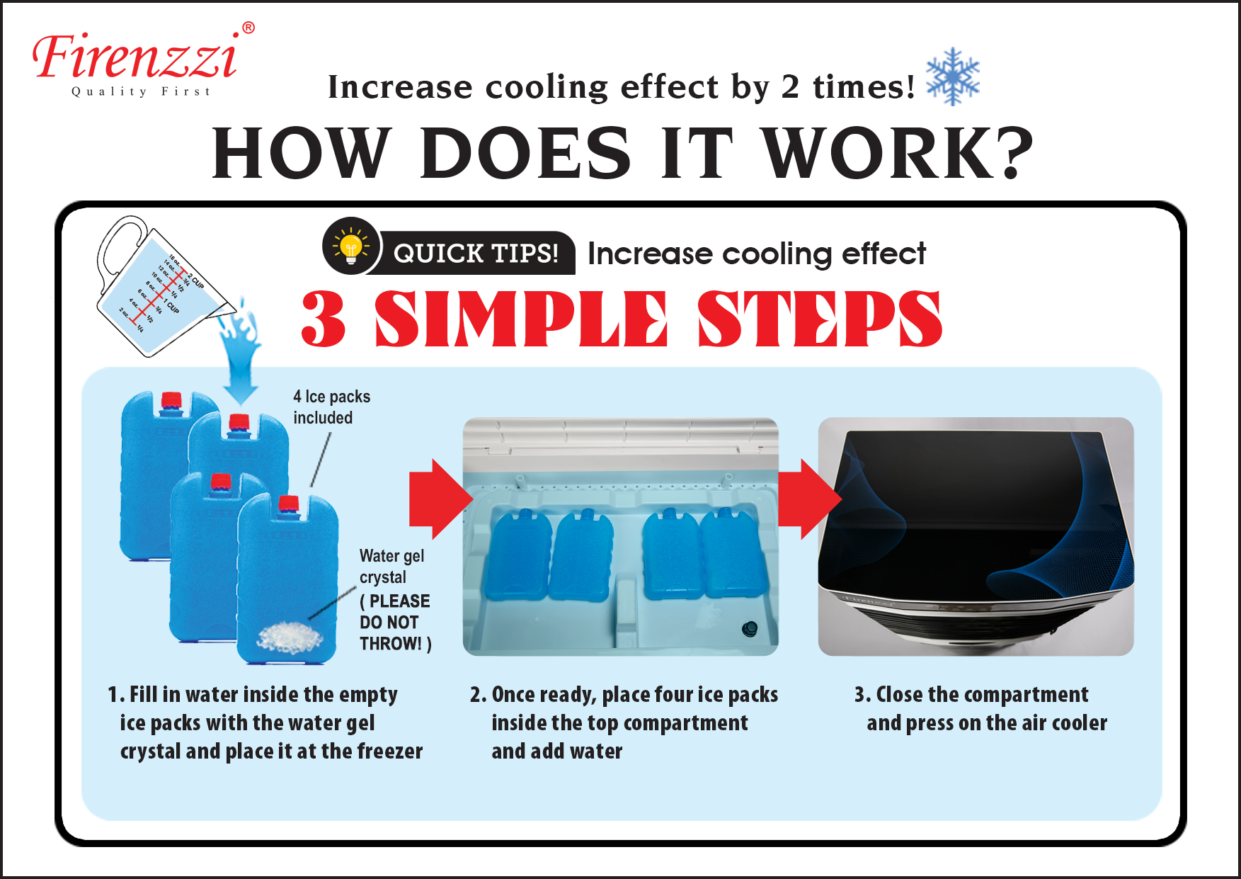 Firenzzi 80L Air Cooler (FAC-1890)