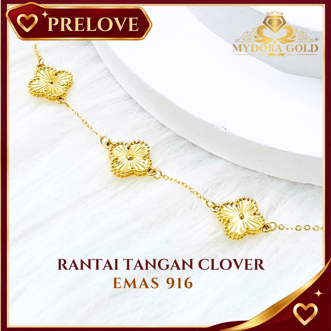 Pre-Loved: Rantai Tangan Clover l EMAS 916/22K