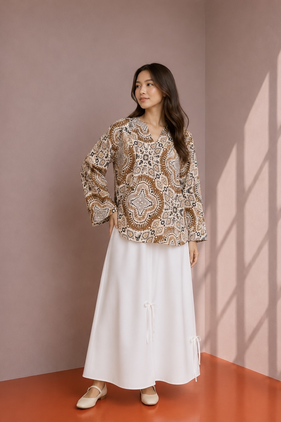 LINEN TOP - Cinnamon